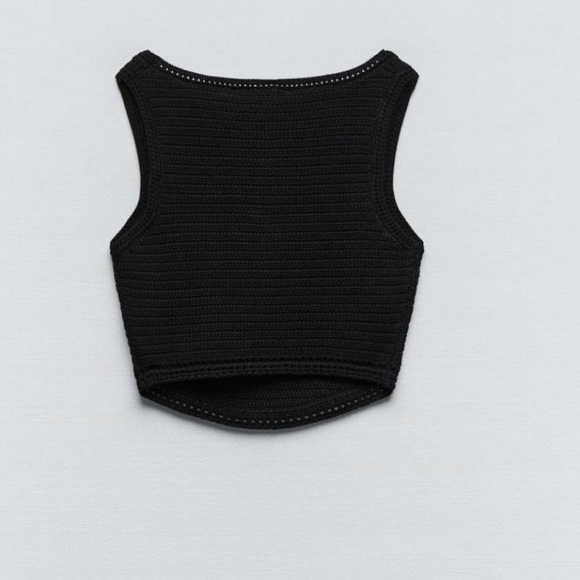 ZARA Co-Ord black crochet top - Picture 4 of 8